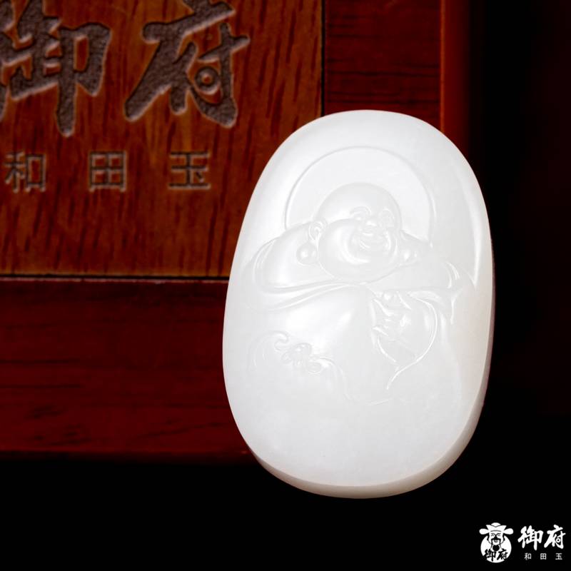 新疆和田玉原毛孔皮白玉籽玉挂件 福在眼前 25.1克 图片5