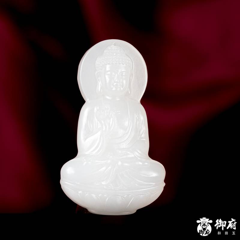 新疆和田玉山料挂件 大日如来 25.3克 图片9
