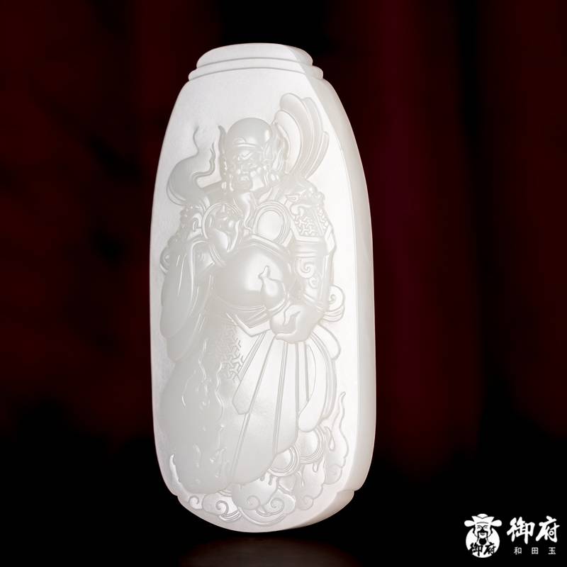 新疆和田玉原毛孔皮白玉籽料 把件 火神真君 170克 图片2