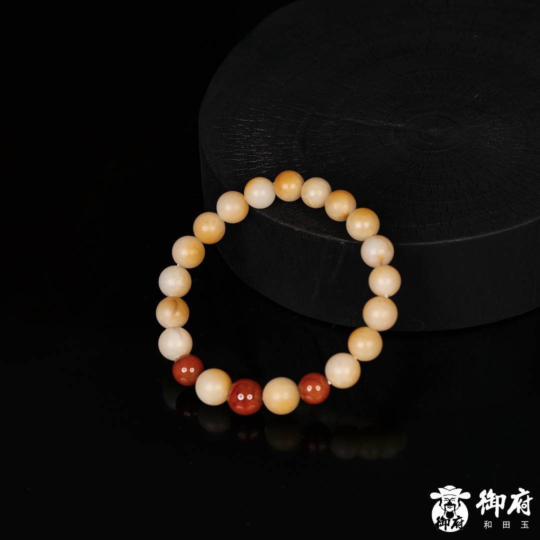 新疆和田玉黄沁籽料 手串 21.9克 图片8