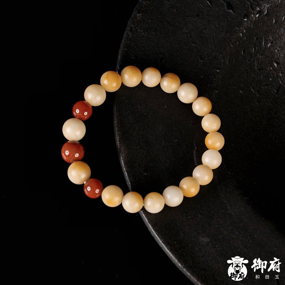 新疆和田玉黄沁籽料 手串 21.9克 图片5