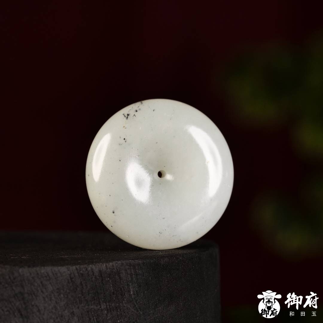 新疆和田玉青花籽玉 掛件 平安扣 25.8克