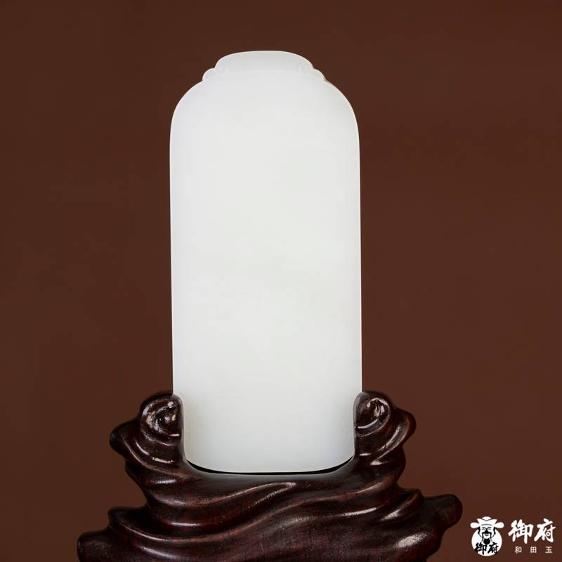 海派玉雕大師付雪飛工作室 重 269.7克新疆和田玉原毛孔皮白玉籽玉玉牌  武財(cái)神&middot;趙公明 圖片9