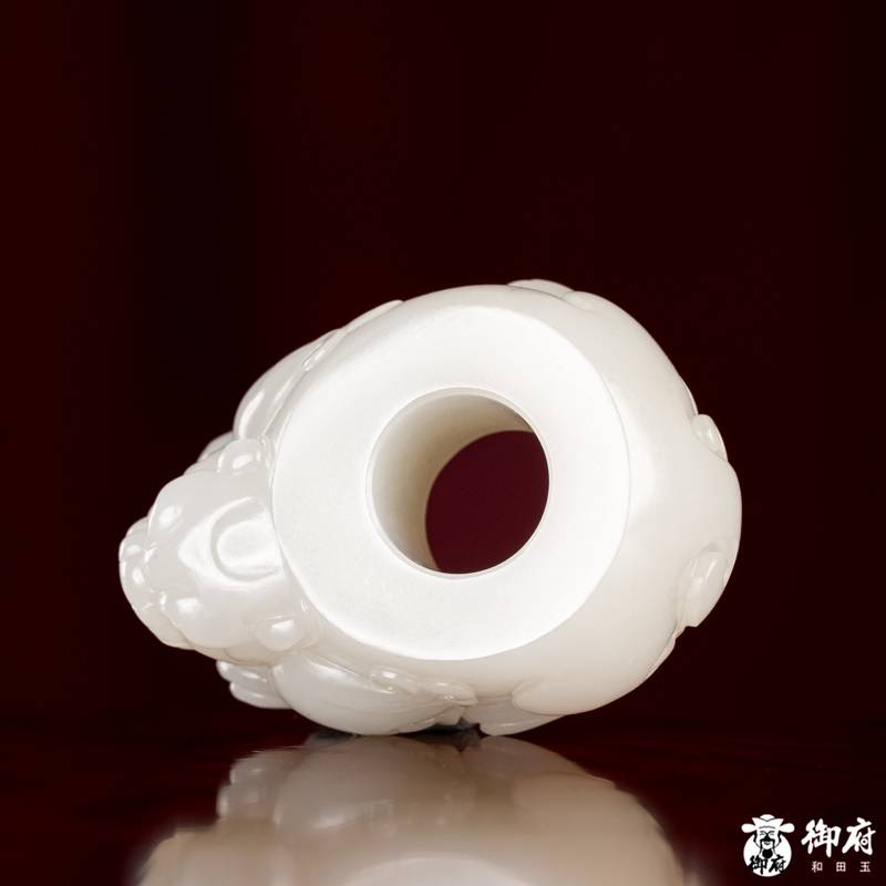 新疆和田玉白玉籽玉 把件 聚財(cái)守祿 54.6克 圖片4