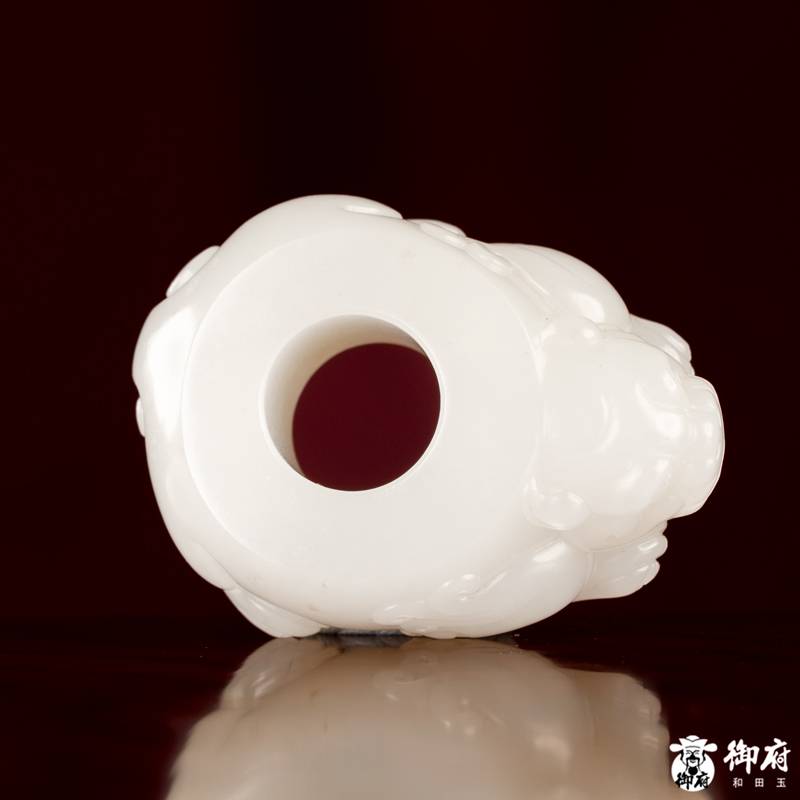 新疆和田玉白玉籽玉 把件 聚財(cái)守祿 54.6克 圖片3