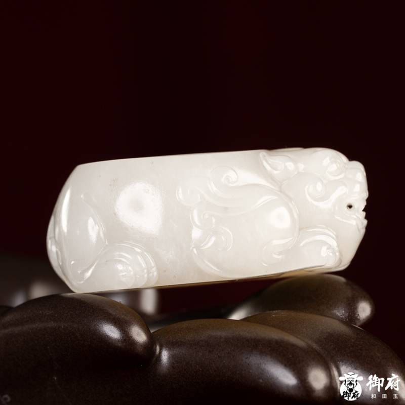 新疆和田玉白玉籽玉 把件 聚財(cái)守祿 54.6克