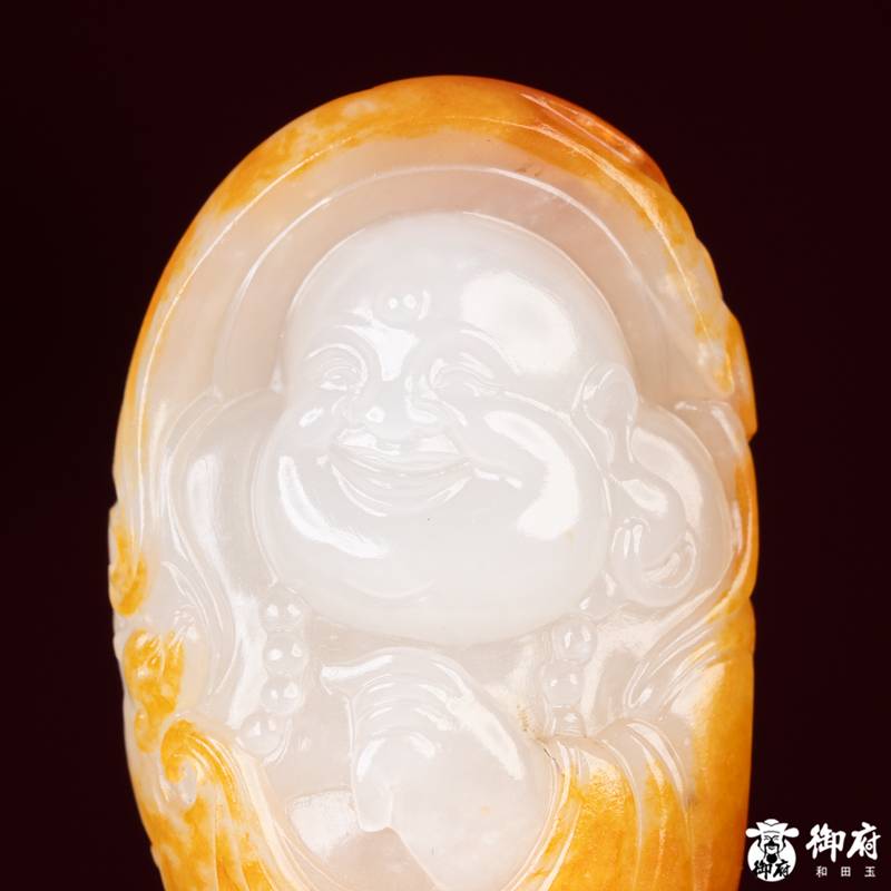 新疆和田玉红皮白玉籽玉 挂件 弥勒 15.1g 图片5