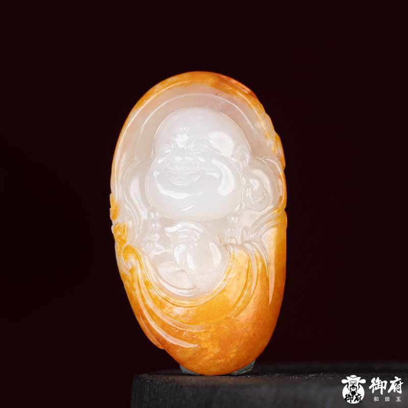 新疆和田玉红皮白玉籽玉 挂件 弥勒 15.1g 图片3