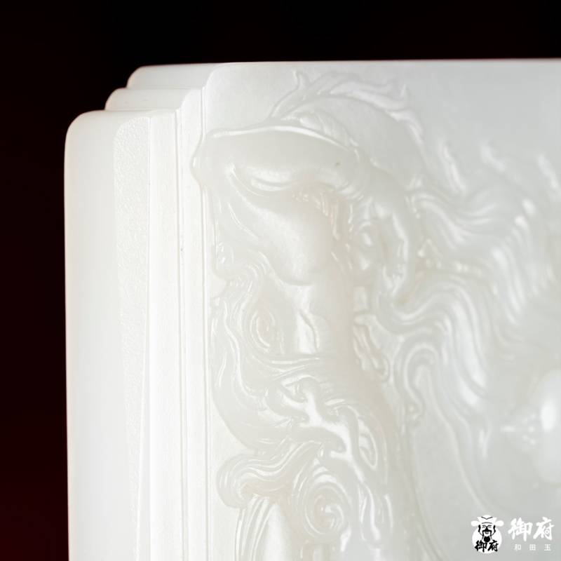 海派玉雕大师付雪飞工作室作品 新疆和田玉原毛孔皮羊脂白玉籽料摆件  真武大帝 269克 图片7