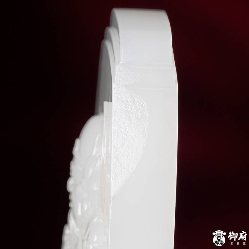 海派玉雕大师付雪飞工作室 重170克 新疆和田玉原毛孔皮白玉籽料  火神真君 170克 图片4