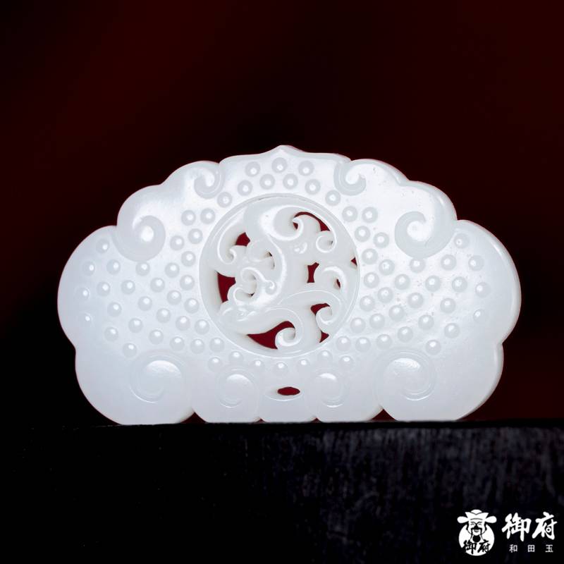 新疆和田玉白玉籽玉对牌 龙凤呈祥 35.7克 图片6