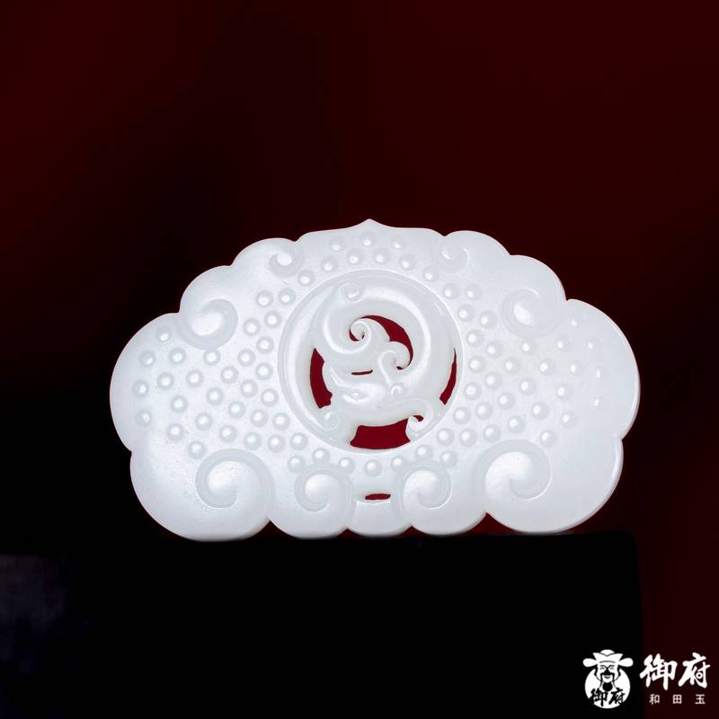 新疆和田玉白玉籽玉对牌 龙凤呈祥 35.7克 图片8