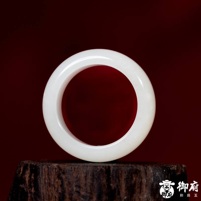 新疆和田玉白玉籽玉戒指 6.4克