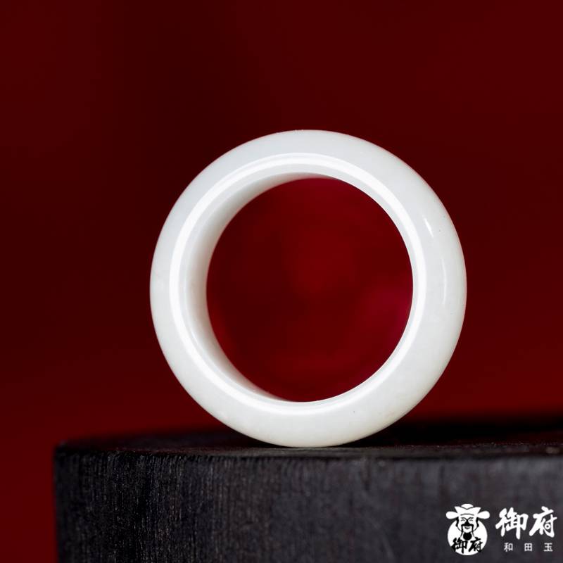 新疆和田玉白玉籽玉戒指 6.4克 图片2