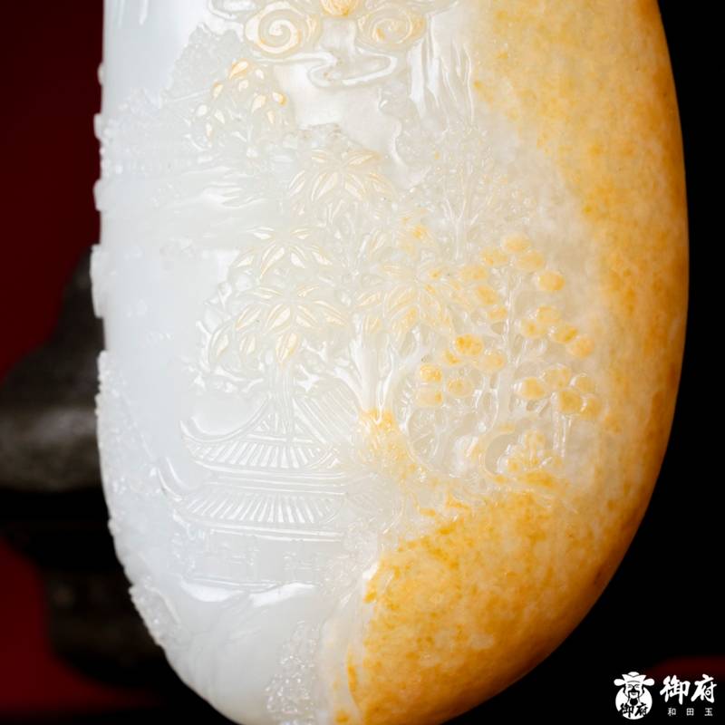 新疆和田玉洒金皮白玉独籽把件 无相佛 97.4克 图片5