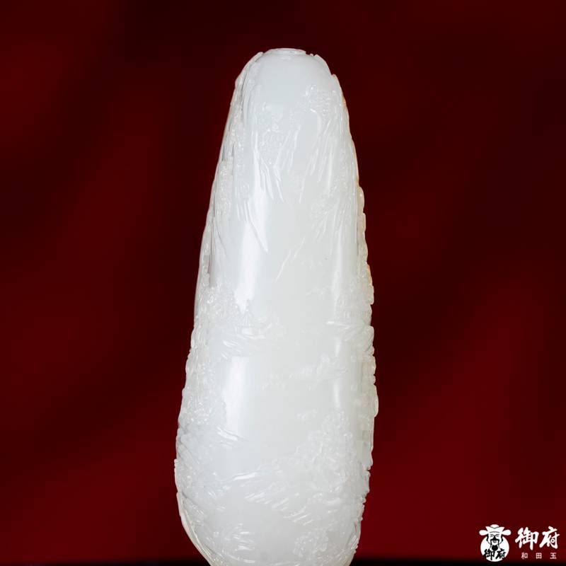 新疆和田玉洒金皮白玉独籽把件 无相佛 97.4克 图片8