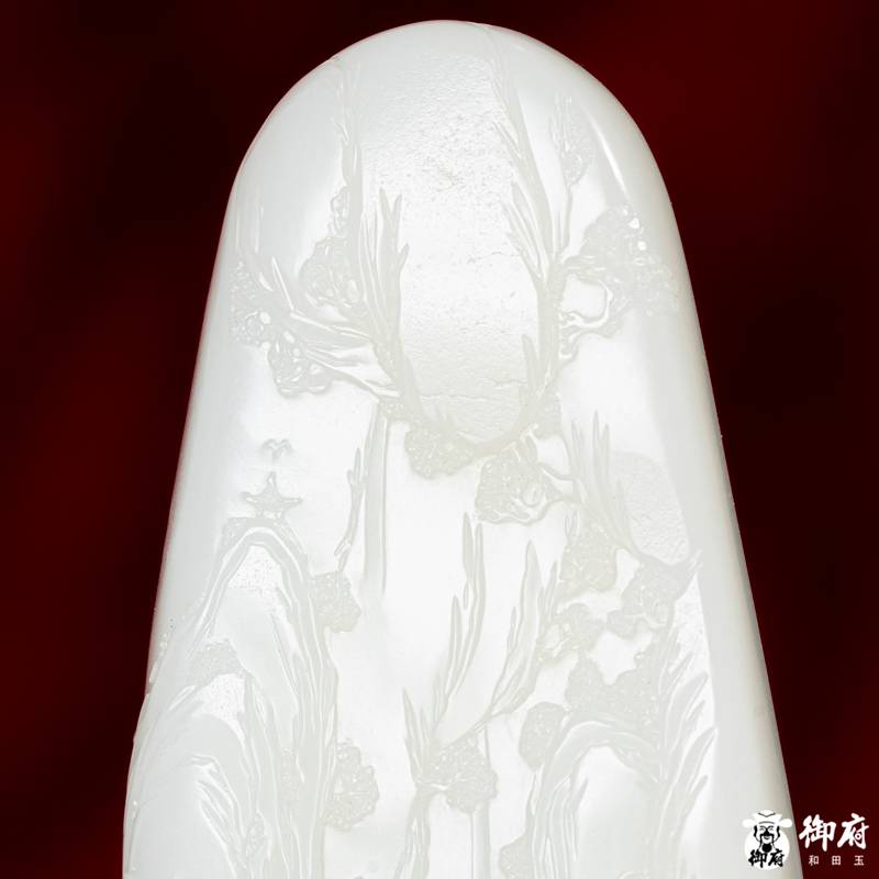新疆和田玉原毛孔皮白玉籽料把件 虎啸山河 165.5克 图片6