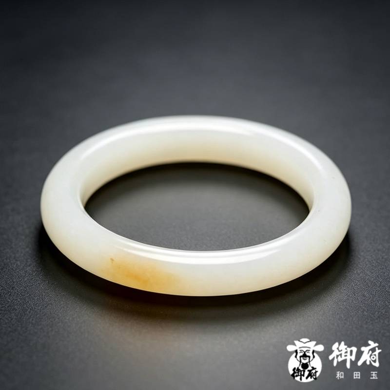 新疆和田玉洒金皮青花籽玉 手镯 内径56mm
