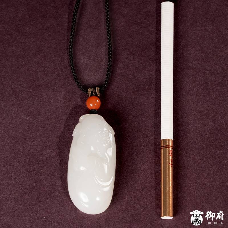 新疆和田玉白玉籽玉挂件 招财纳福 18.6克 图片10