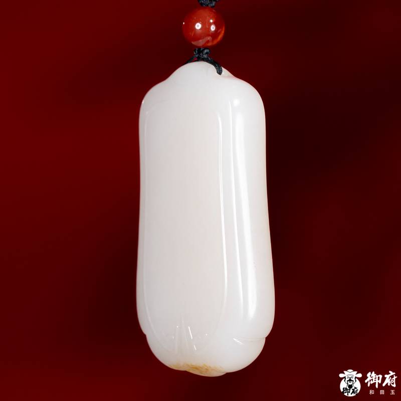 新疆和田玉洒金皮白玉籽玉玉牌 平安无事牌 48.6克 图片9