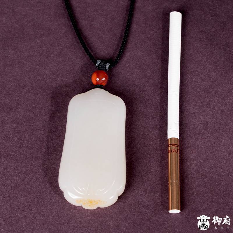 新疆和田玉洒金皮白玉籽玉玉牌 平安无事牌 48.6克 图片10