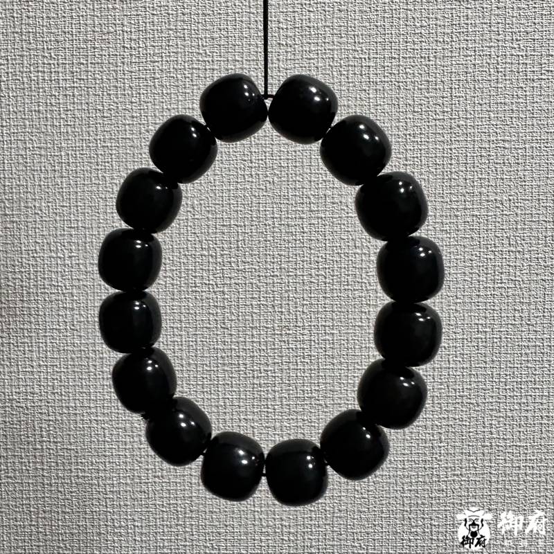 新疆和田玉青花籽玉桶珠手串  74.199克