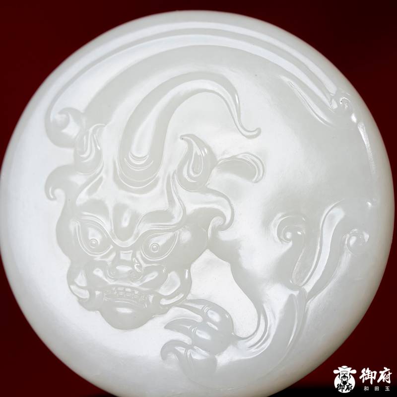 新疆和田玉白玉籽玉挂件 仿古瑞兽 71克 图片5