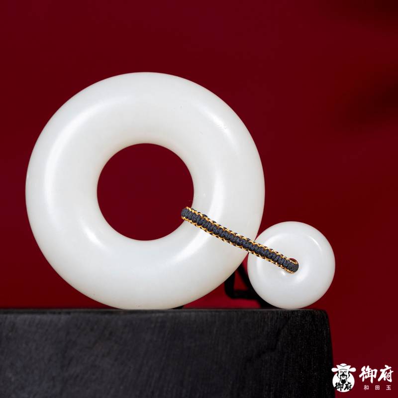 新疆和田玉白玉籽玉挂件 同心环&middot;子母平安扣 80克 图片7