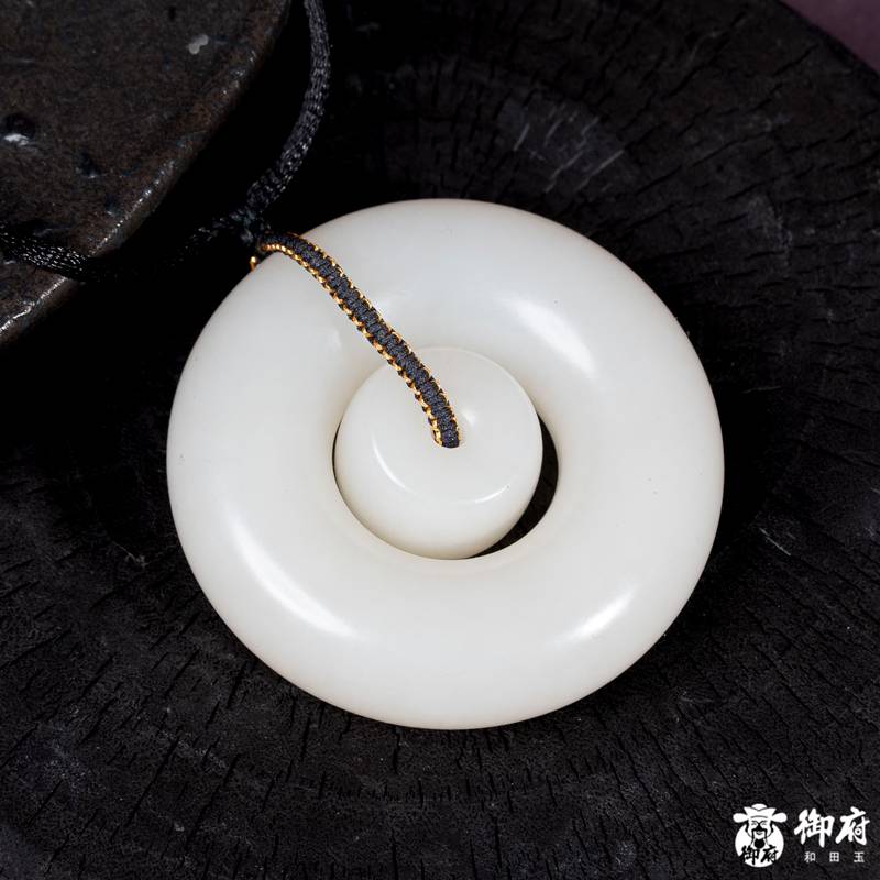 新疆和田玉白玉籽玉挂件 同心环&middot;子母平安扣 80克 图片11
