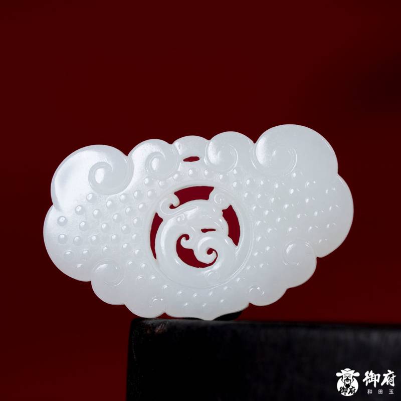 新疆和田玉白玉籽玉对牌 龙凤呈祥 35.2克 图片3
