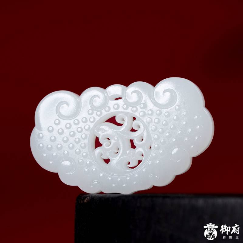 新疆和田玉白玉籽玉对牌 龙凤呈祥 35.2克 图片4