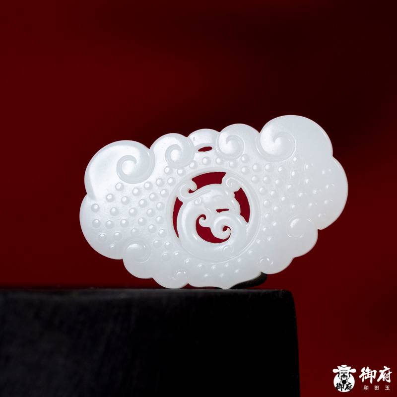 新疆和田玉白玉籽玉对牌 龙凤呈祥 35.2克 图片6