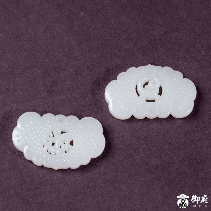 新疆和田玉白玉籽玉对牌 龙凤呈祥 35.2克 图片9