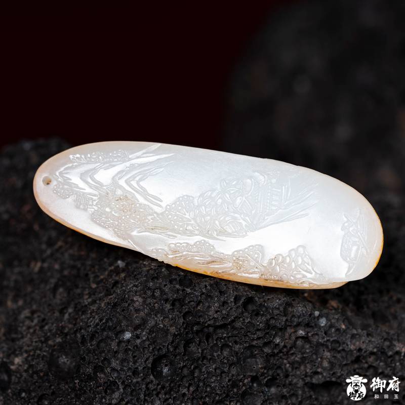 新疆和田玉洒金皮白玉籽玉挂件 无相佛 14.8克 图片7