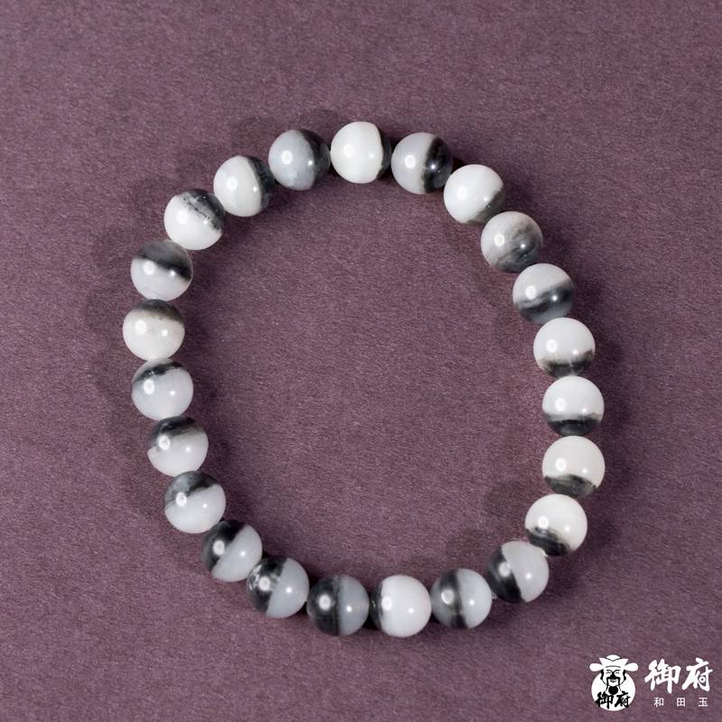 新疆和田玉青花籽玉手链 云墨清珠 17.8克 图片5