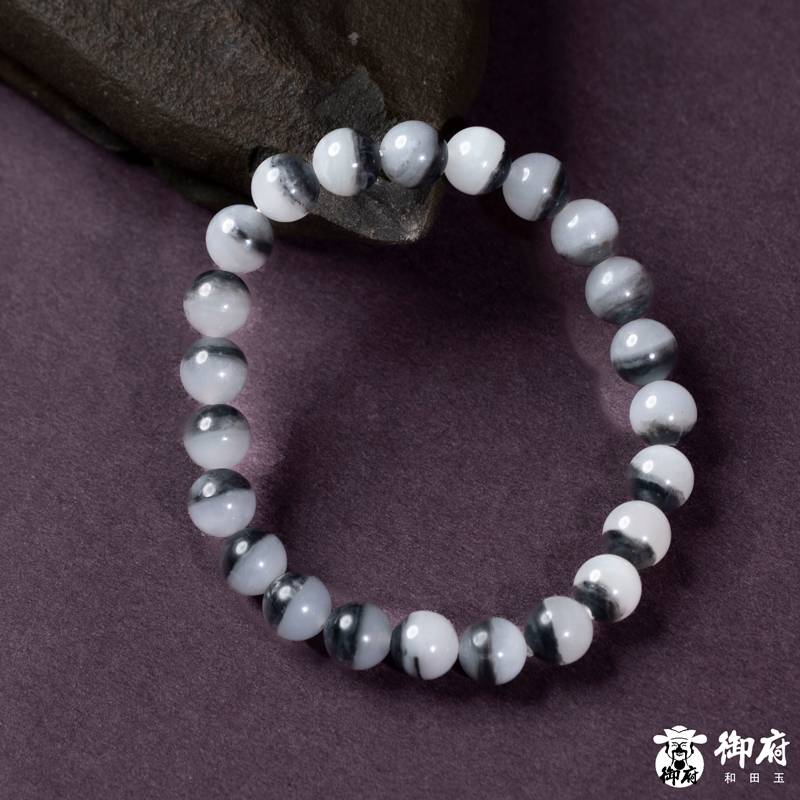 新疆和田玉青花籽玉手链 云墨清珠 17.8克 图片7