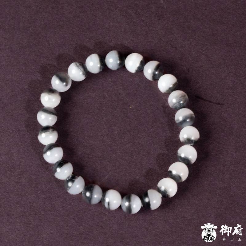 新疆和田玉青花籽玉手链 云墨清珠 17.8克 图片6