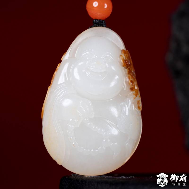 新疆和田玉黄皮白玉籽玉挂件福在眼前 23克 图片3