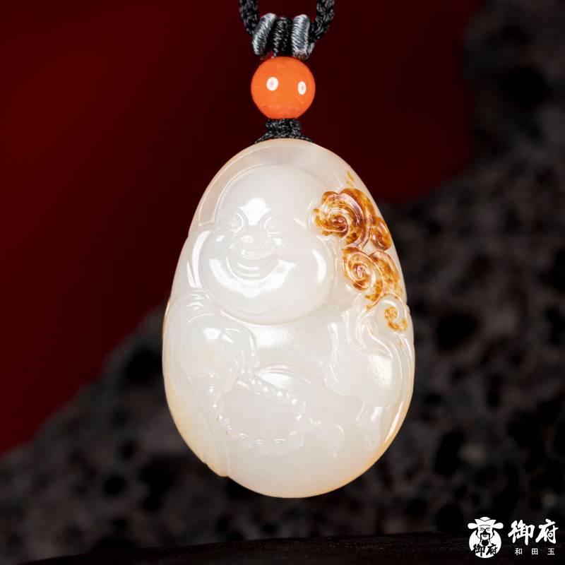 新疆和田玉黄皮白玉籽玉挂件福在眼前 23克 图片4