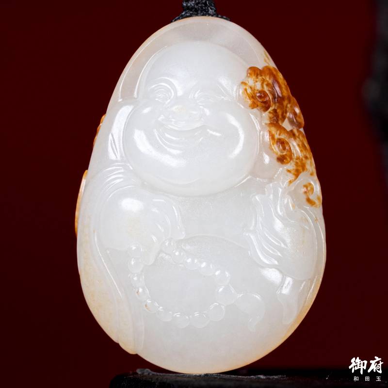 新疆和田玉黄皮白玉籽玉挂件福在眼前 23克 图片6