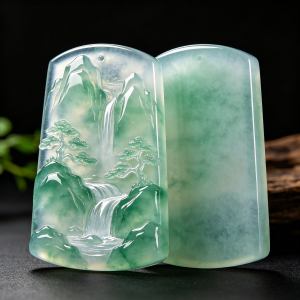 翡翠山水牌价格，雕工意境和料子品质如何估价